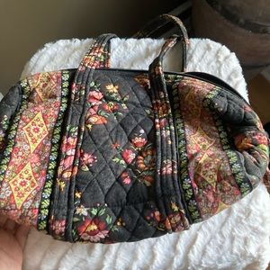black with floral design vera bradley purse